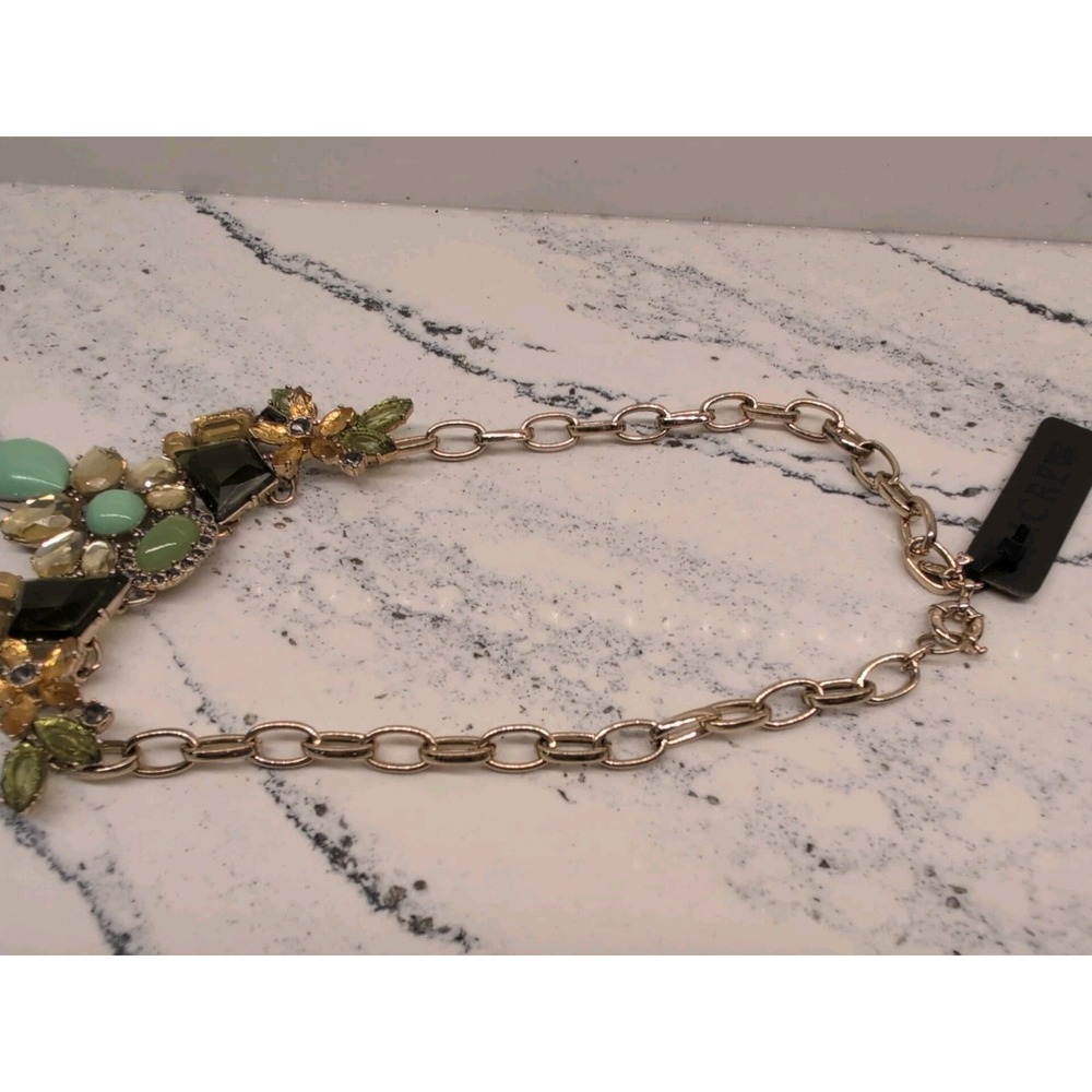 J Crew Multicolor Stone Statement Gold Tone Necklace NWT‎ - Picture 4 of 7